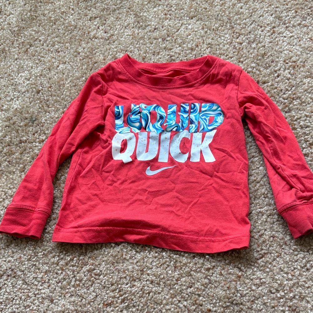 Nike Kids Red 'Liquid Quick' Long Sleeve Tee